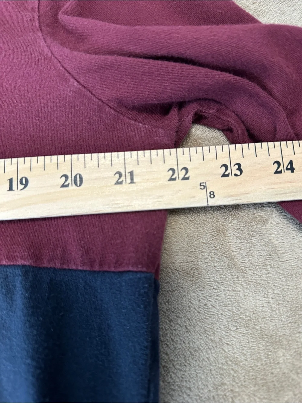 True Religion Y2K Hiphop Blockcore‎ Urban Men’s Burgundy/Navy Rugby Shirt SzL